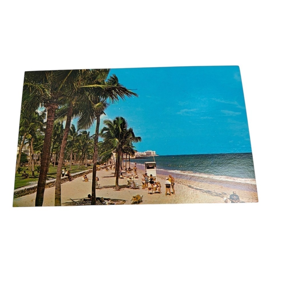 Vintage Miami Beach Florida Postcard Murphy Bros Press Atlantic Ocean Beach